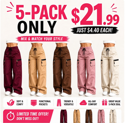 ⚡FINAL SALE 🔥Women's lightweight loose cargo pants with multiple pockets