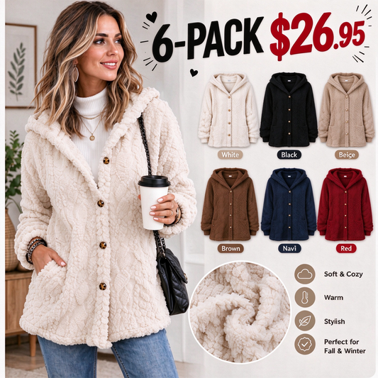 2026 Women's Hooded Cardigan Long Sleeve Coat