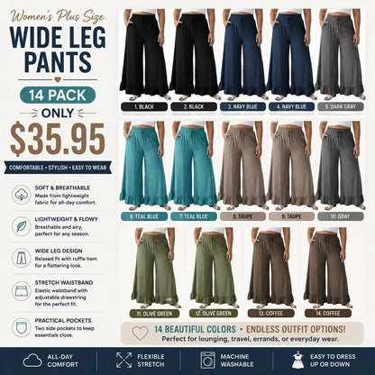 🔥Limited Stock!🔥Women's Plus Size Wide Leg Pants
