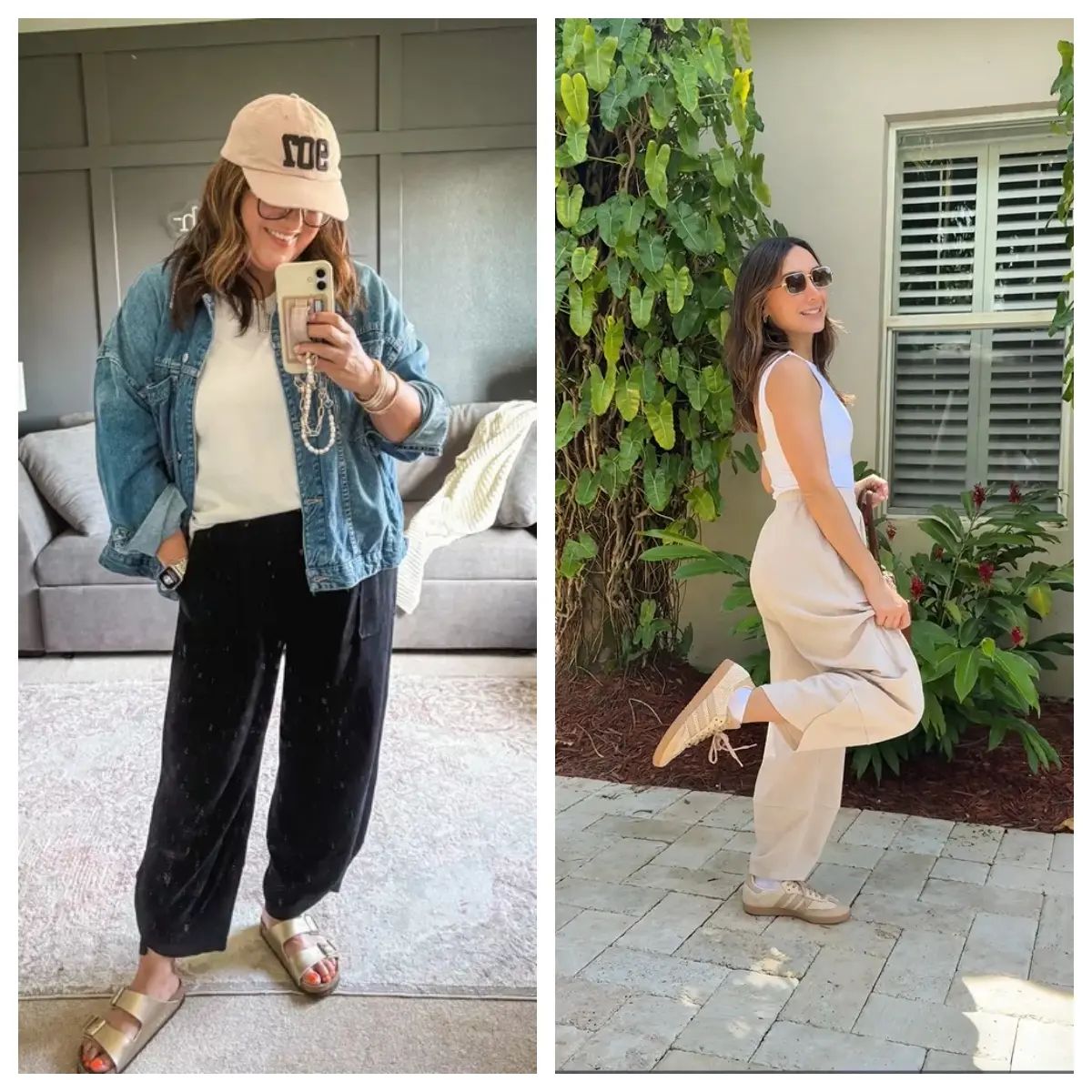 Women's Baggy Wide-Leg Pants - Casual, Elastic-Waisted, Bohemian Minimalist Basic Women's Clothes Bottom with Pockets,summerwins