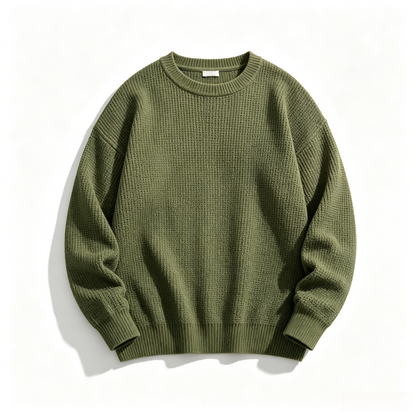 🔥 BESTSELLER | 8PCS $24.63 | Men's Waffle Knit Crewneck Sweater
