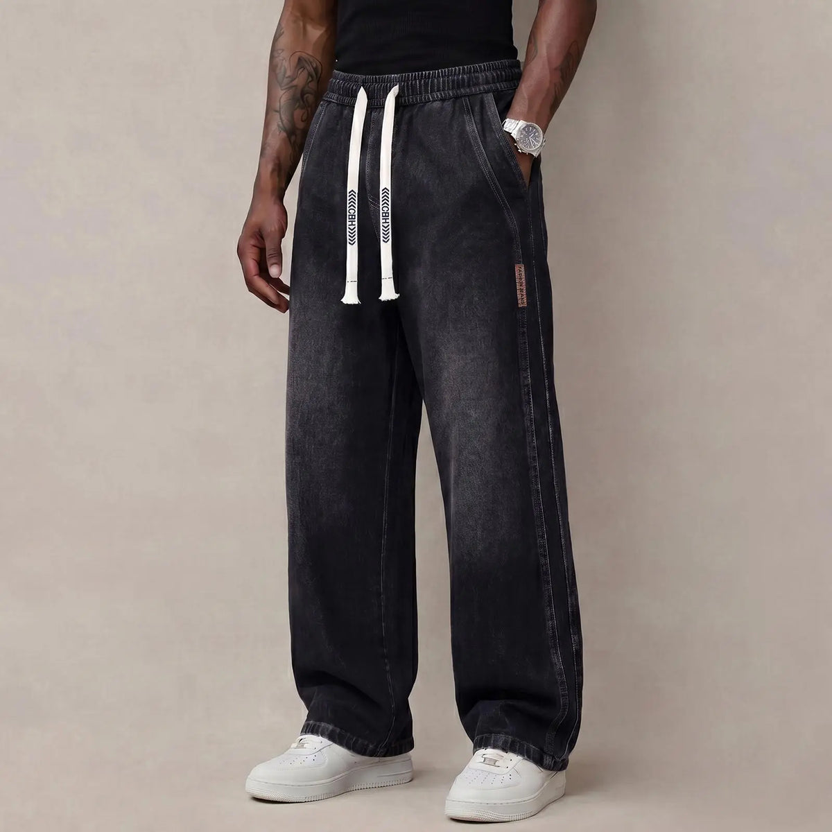 🔥BLACK FRIDAY FLASH SALE | Men's Stretch Cotton Loose-Fit Drawstring Jeans