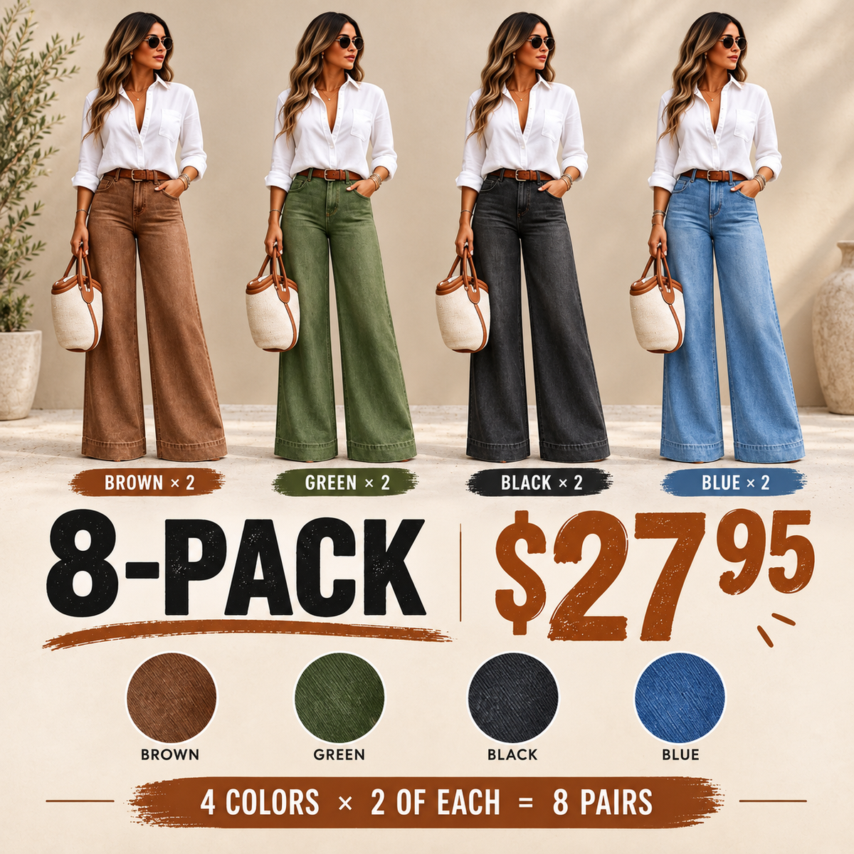 🔥 Black Friday Sale 🔥 Women's Loose Fit Baggy Oversized Straight Leg Denim Jeans with Pockets