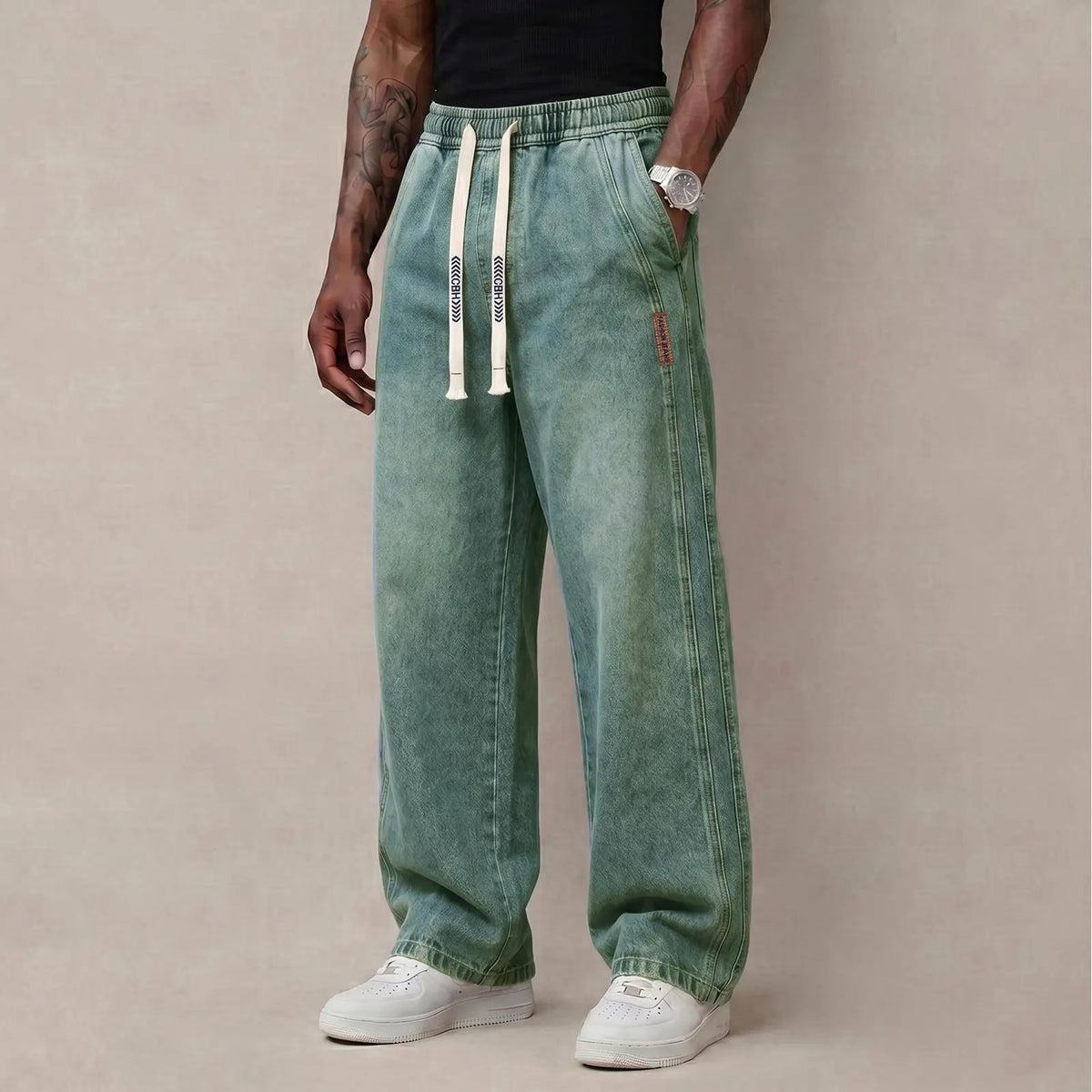 🔥BLACK FRIDAY FLASH SALE | Men's Stretch Cotton Loose-Fit Drawstring Jeans