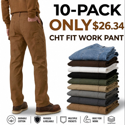 Ends at Midnight ! CHT Men's Flex Relaxed Straight Work Pants Rigby Pant