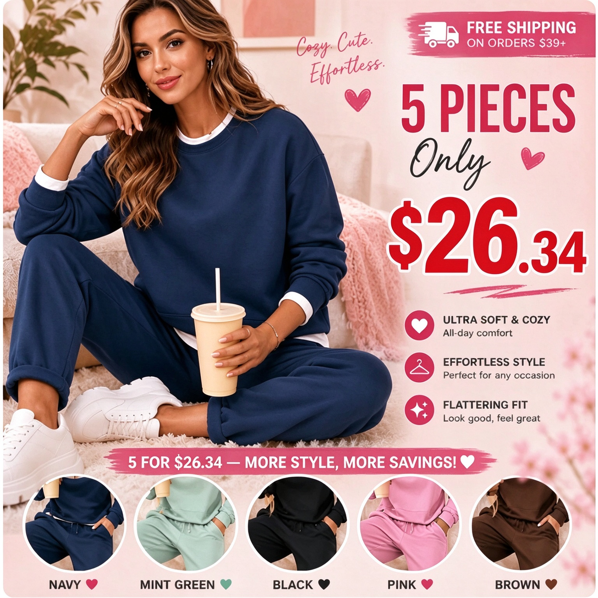 Women's Fake Two‑Piece Sweatshirt Set