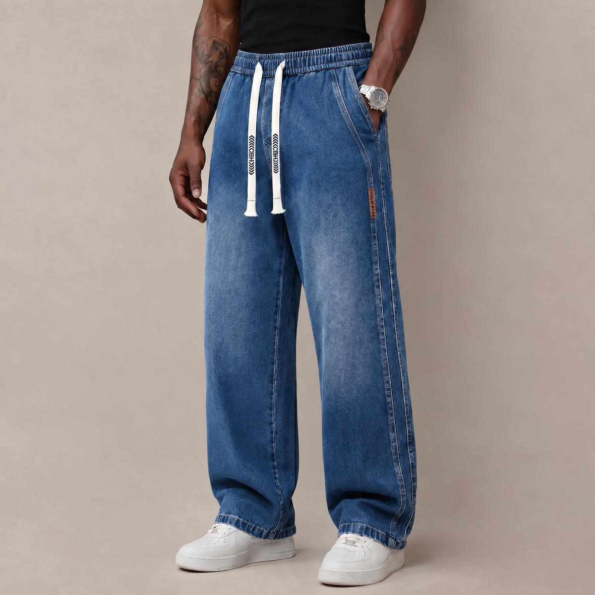 🔥BLACK FRIDAY FLASH SALE | Men's Stretch Cotton Loose-Fit Drawstring Jeans