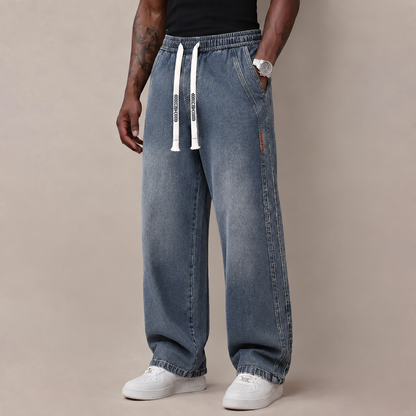 🔥BLACK FRIDAY FLASH SALE | Men's Stretch Cotton Loose-Fit Drawstring Jeans