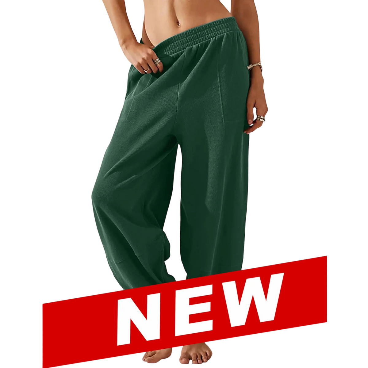 Women's Baggy Wide-Leg Pants - Casual, Elastic-Waisted, Bohemian Minimalist Basic Women's Clothes Bottom with Pockets,summerwins