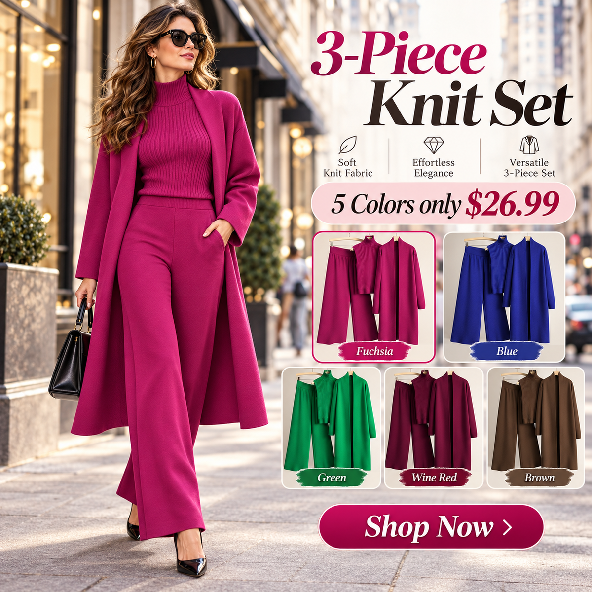 Sweater Set with Sleeveless Vest