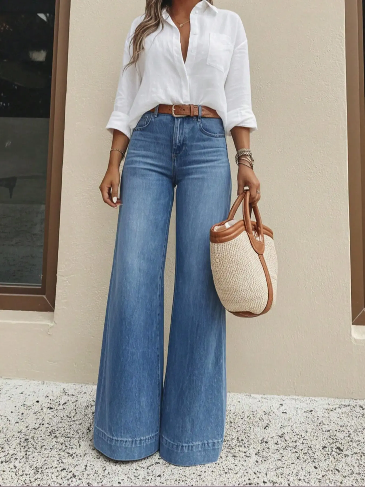 🔥 Black Friday Sale 🔥 Women's Loose Fit Baggy Oversized Straight Leg Denim Jeans with Pockets