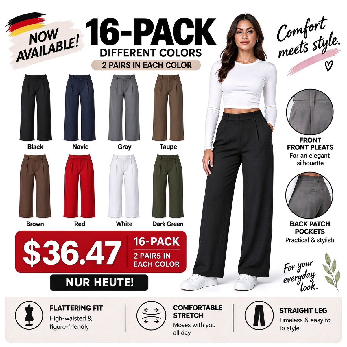 ⏰ Big Spring Sale! ⏰ Everyday Comfort Pants™ – Flattering Stretch Pants for Daily Wear