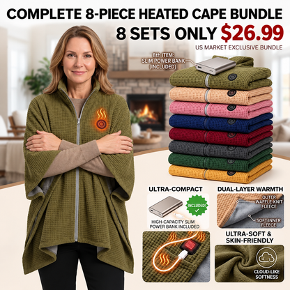 9-Piece Heated Shawl Bundle 🎃 Early Halloween Sale | Grab 9 Warm Shawls for Only $26.99