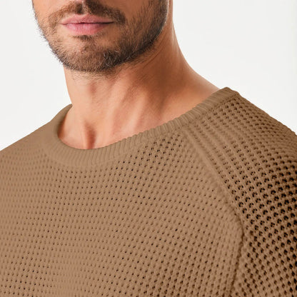 🔥 BESTSELLER | 8PCS $24.63 | Men's Waffle Knit Crewneck Sweater